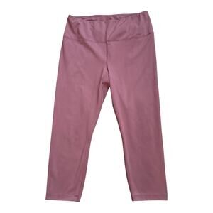 YOGALICIOUS Lux Womens Size XXL Pink Cropped Yoga Gym Athletic Leggings Pants